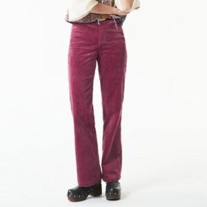 Antik Batik Stretch High Rise Moni Velvet Flared Pants Size XS Purple